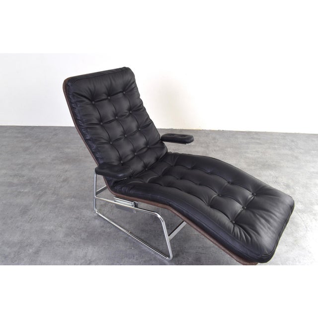 Bauhaus Model Fenix Chaise Lounge in Leather and Chrome by Sam Larsson for Dux, 1960s For Sale - Image 13 of 17