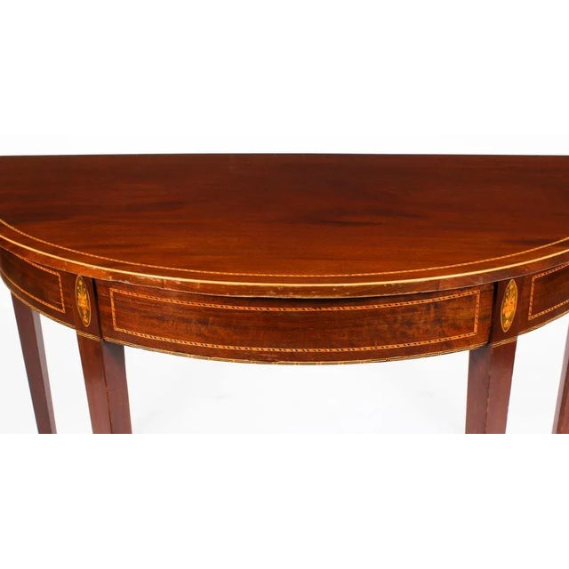 Wood 18th Century George III Demi Lune Console Side Table For Sale - Image 7 of 16