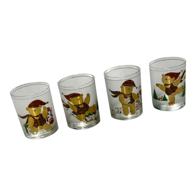 Culver Bears Christmas Glasses - Set of Four For Sale