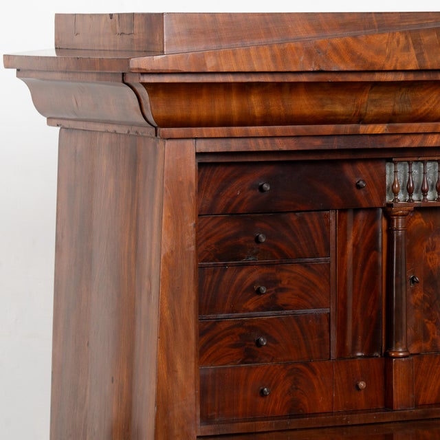 Brown Early 19th Century Swedish Biedermeier Mahogany Secretary Bureau For Sale - Image 8 of 12