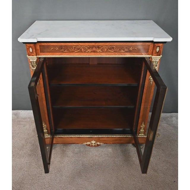 Late 19th Century Napoleon III Marquetry Display Cabinet For Sale - Image 3 of 18