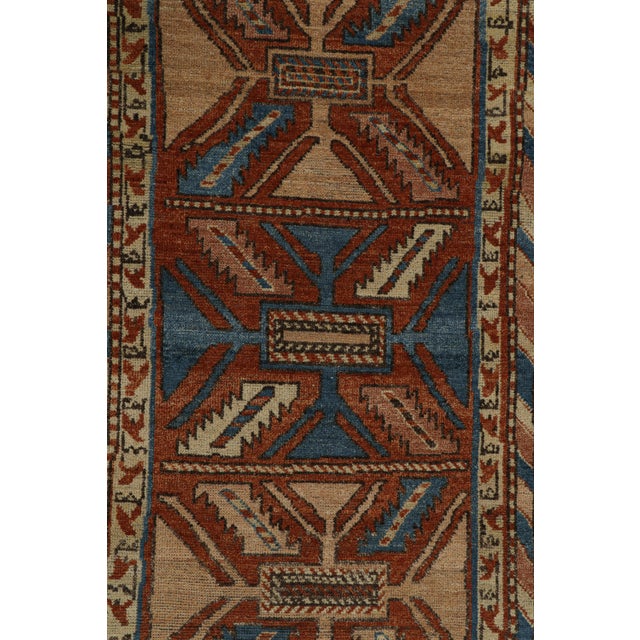 Rug & Kilim’s Tribal Style Runner Rug in Beige, Red and Blue Geometric Patterns For Sale In New York - Image 6 of 7