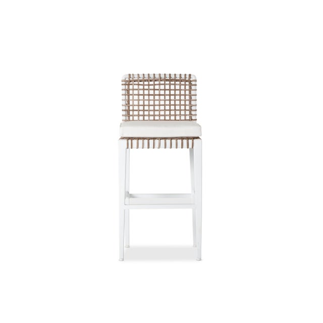 Contemporary Delta Kappa Bar Stool in White For Sale - Image 3 of 6