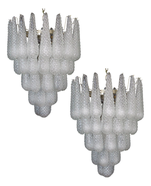 Murano Petal Chandeliers, 1970s, Set of 2