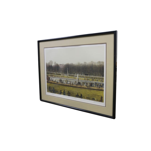 Vintage signed lithograph titled Le Grand Bassin, Luxembourg by American artist Harold Altman. Harold Altman (1924–2003),...