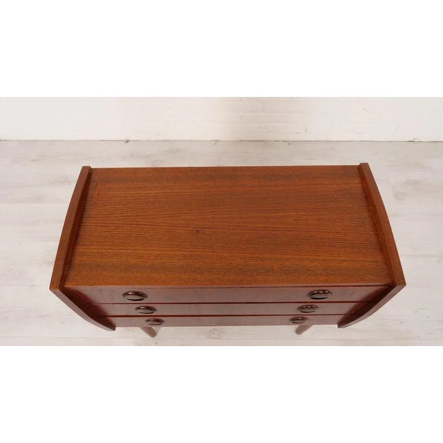 Brown Vintage Danish Chest of 3 Drawers For Sale - Image 8 of 10