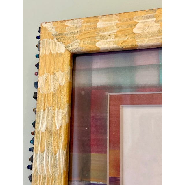 1990s Late 20th Century Folk Art Hand Painted Triple Picture Frame For Sale - Image 5 of 8