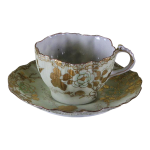 Antique Collectors Tea Cup & Saucer, Gold Decoration