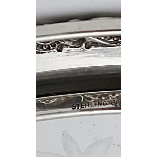 Art Deco Sterling Serving Dish Antique and Crystal For Sale - Image 3 of 8
