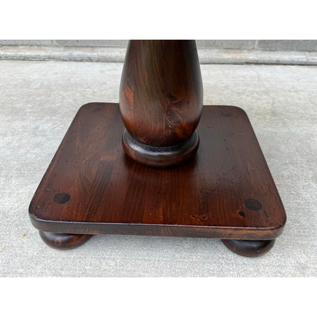 Ethan Allen Vintage Ethan Allen Old Tavern Pine Square Pedestal End Table For Sale - Image 4 of 11