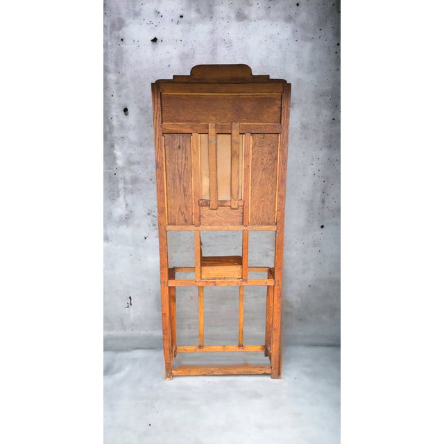 Antique Douglas Fir Arts and Crafts Mission Style Hall Tree For Sale - Image 4 of 11