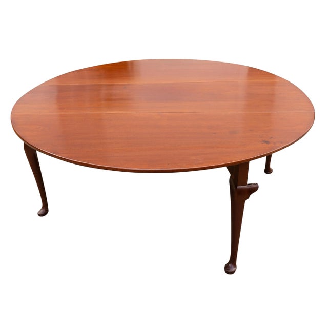 Wood Georgian Mahogany Drop Leaf Dining Table For Sale - Image 7 of 12