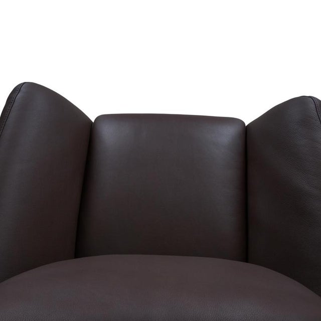 A399 Lounge Chair in Dark Brown Leather from Natuzzi Editions For Sale - Image 6 of 14