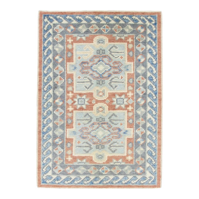 Modern Turkish Oushak Rug 2'4" x 3'4" For Sale