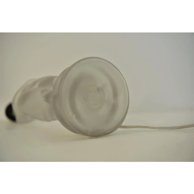 Art Nouveau Art Deco Frosted Glass Table Lamp in the style of Lalique For Sale - Image 9 of 10