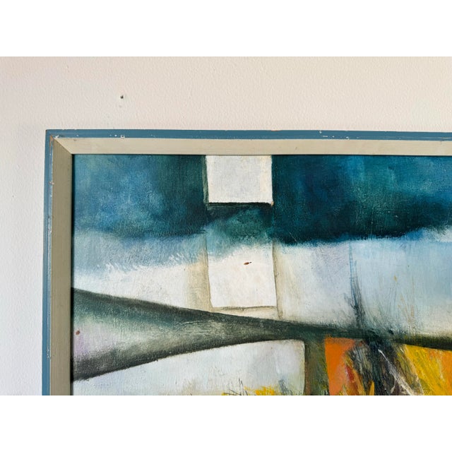 Wood 1970's Sorovek Mid-Century Expressionist Abstract Painting, Framed For Sale - Image 7 of 12