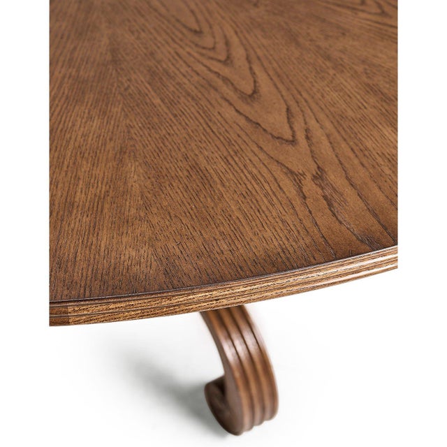 Wood Round Pedestal Dining Table For Sale - Image 7 of 10