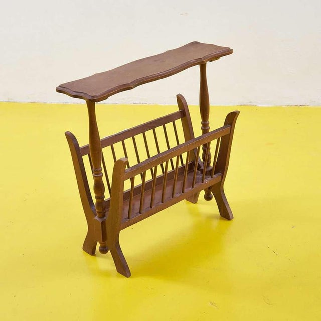 Vintage Wooden Magazine Rack For Sale - Image 3 of 7