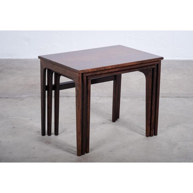 Mid-Century Danish Rosewood Nesting Tables from Brdr. Furbo, 1960s For Sale - Image 4 of 12