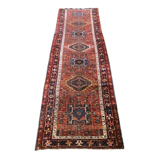 1920s Antique Persian Heriz/Karaje Hallway Runner Rug For Sale