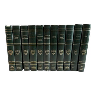 1969 Harvard Classics Green Leather Bound Books - Set of Eleven For Sale