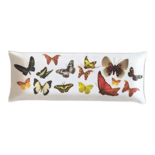 Vintage Decoupage Butterfly Catchall Dish Tray For Sale