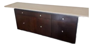 Michael Heltzer Stone and Wood Console Table One of a Kind