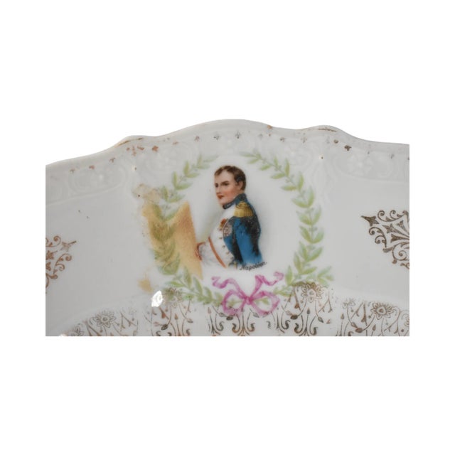 White Antique German Porcelain Portrait Plate For Sale - Image 8 of 13