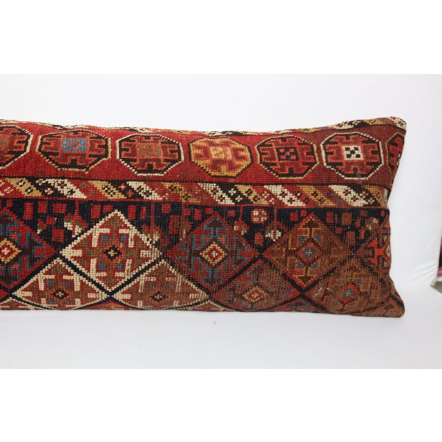 Handwoven Persian Rug Pillow Cover – Antique Tribal Decorative Throw Cushion -16'' X 49'' For Sale - Image 10 of 12