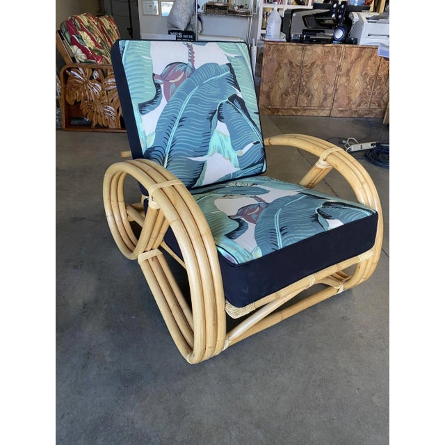 Restored 3/4 Pretzel Rattan Lounge Chair With Adjustable Back For Sale - Image 9 of 12