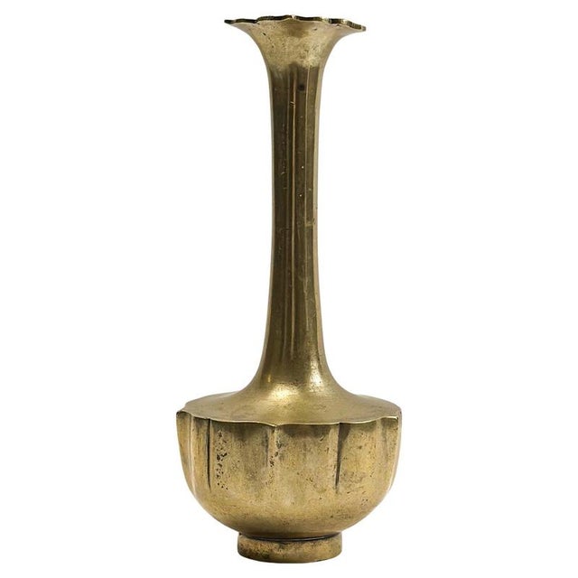 Art Nouveau Brass Solifleur Lotus Bud Vase, Central Europe, 1910s For Sale - Image 10 of 10
