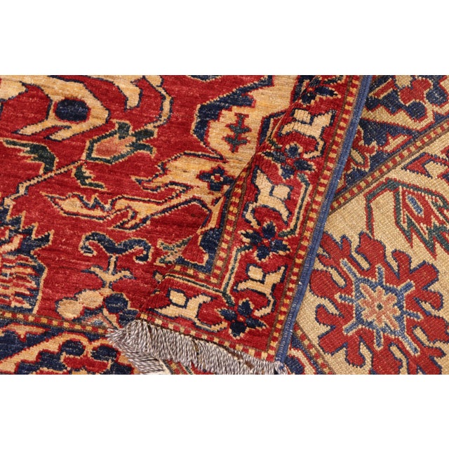 Red Rustic Super Kazak Red/Gold Wool Rug - 9'9'' X 13'3'' For Sale - Image 8 of 10