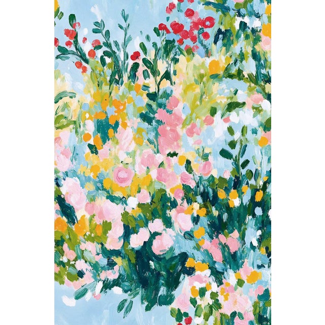 Traditional Wild Flower Hour Grasscloth Wallpaper by House Party | 6 Yards For Sale - Image 3 of 7
