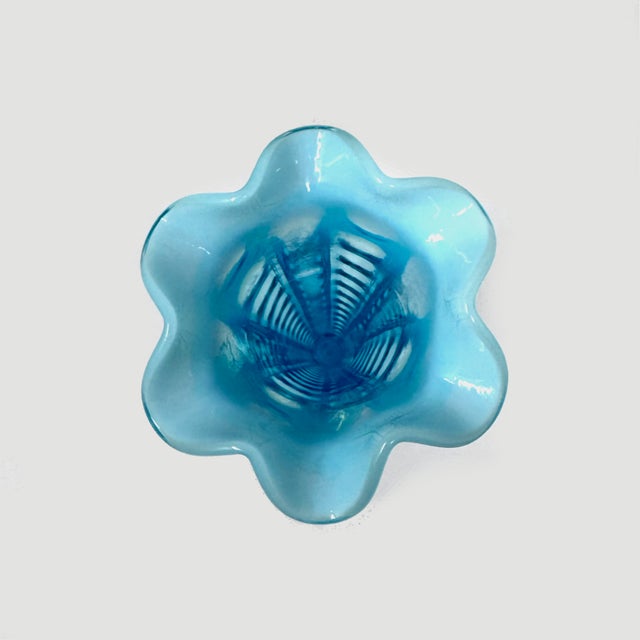 Antique Eapg National Glass #617 Concave Columns Blue Opalescent Bud Vase For Sale In Houston - Image 6 of 7