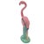 Mid-century pink and green ceramic handsome flamingo tabletop pottery statue by Leftons. The statue features a beautifully...