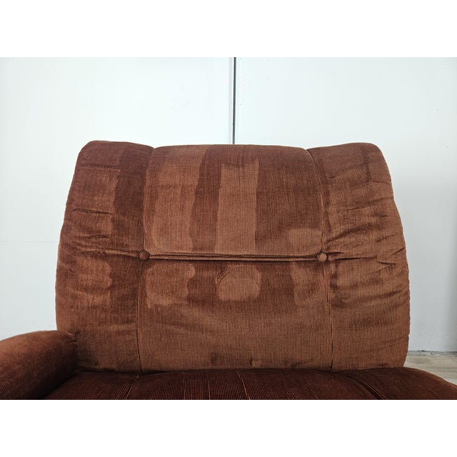 Brown Modular Two-Seat Fabric Sofa, 1970, Set of 2 For Sale - Image 8 of 17
