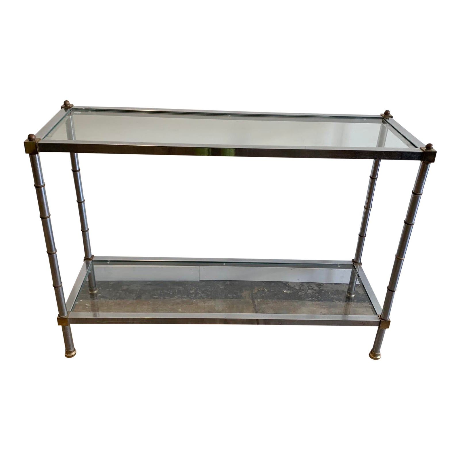 Vintage Mid Century Modern Glass Metal Console Table Chairish