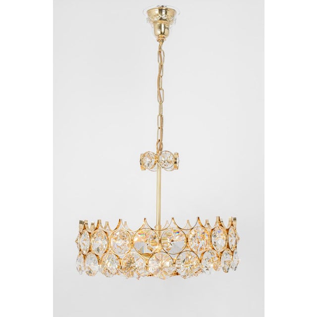 Large Gilt Brass Chandelier attributed to Palwa for Sciolari, Germany, 1970s For Sale - Image 9 of 18