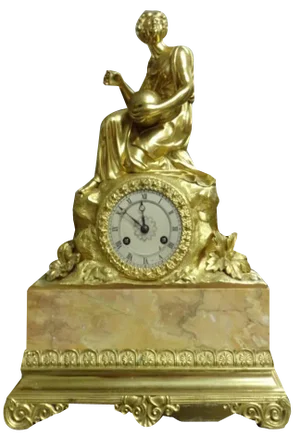 Gilt Bronze Mantle Clock by Gillion