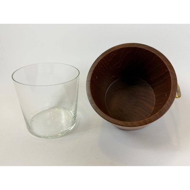 Brown Mid-Century Modern Danish Teak and Brass Digsmed Ice Bucket, 1960s For Sale - Image 8 of 9