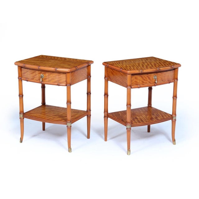 Wood Bedside Tables in Faux Bamboo and Satin Birch, 1980, Set of 2 For Sale - Image 7 of 14