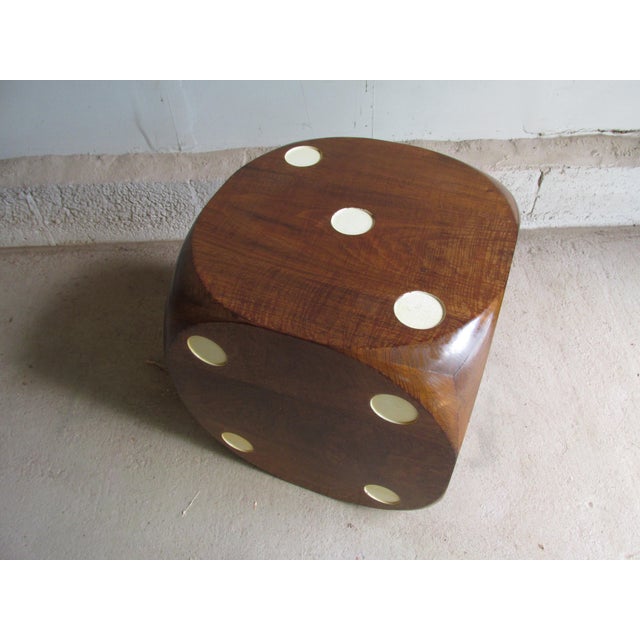 Modern Vintage Six-Sided Die Form Side Table in Walnut Attributed to Constance Posse For Sale - Image 3 of 7