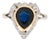 Sapphire and Diamond Heart Ring, Size 6 For Sale