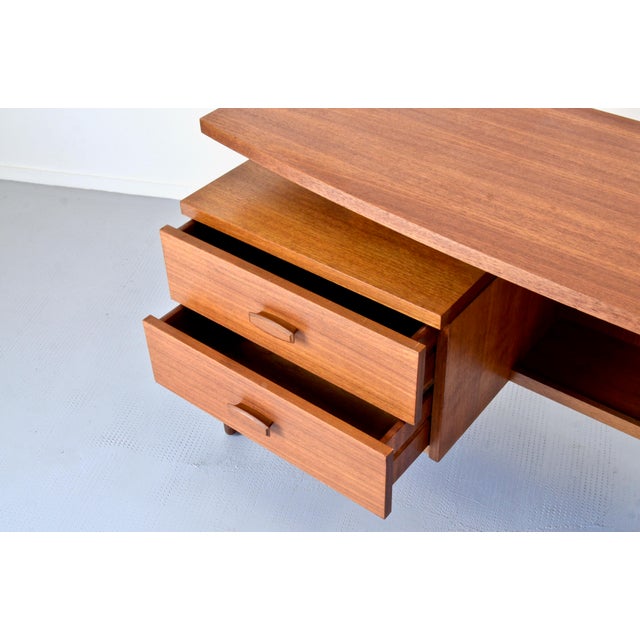 Wood Teak Desk with Floating Top from G-Plan, 1960s For Sale - Image 7 of 10