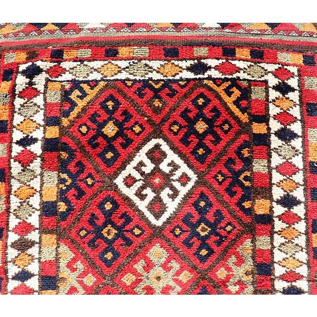 Textile Vintage Turkish Oushak Runner With Medallions in Red and Multi Colors 2'10 X 14'0 For Sale - Image 7 of 10