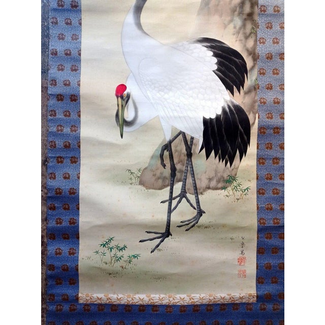 Japanese Kakemono Pigment Ink Painting on Silk, 19th-20th Century For Sale - Image 6 of 8