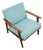 Mid Century Danish Modern Lounge Chair Armchair Blue Aqua Arms MCM Denmark Japan For Sale