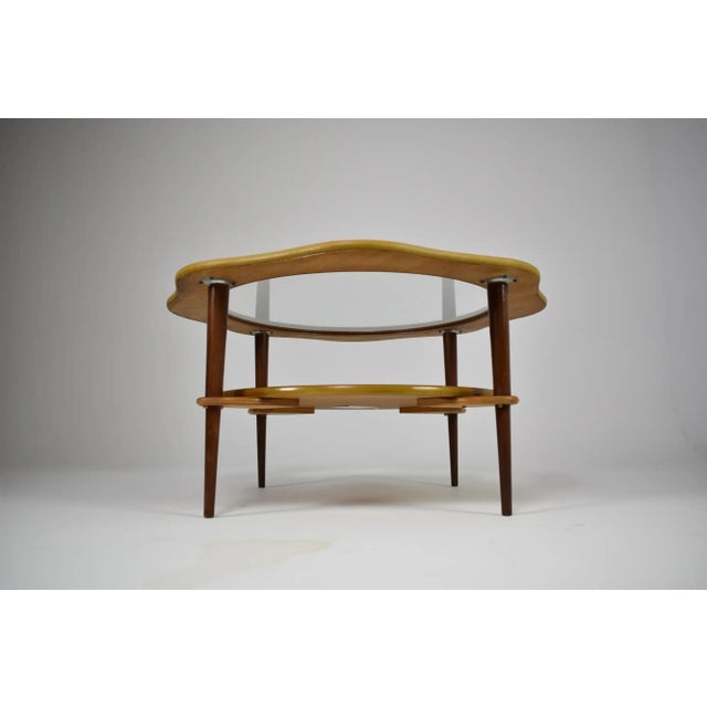 1960s Organic Biomorphic Scalloped Teak and Glass Cocktail Table, Circa 1960 For Sale - Image 5 of 12