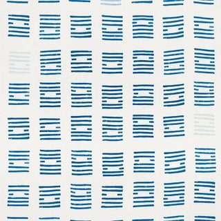 Schumacher X Caroline Z Hurley Tiasquam Fabric in Blue For Sale