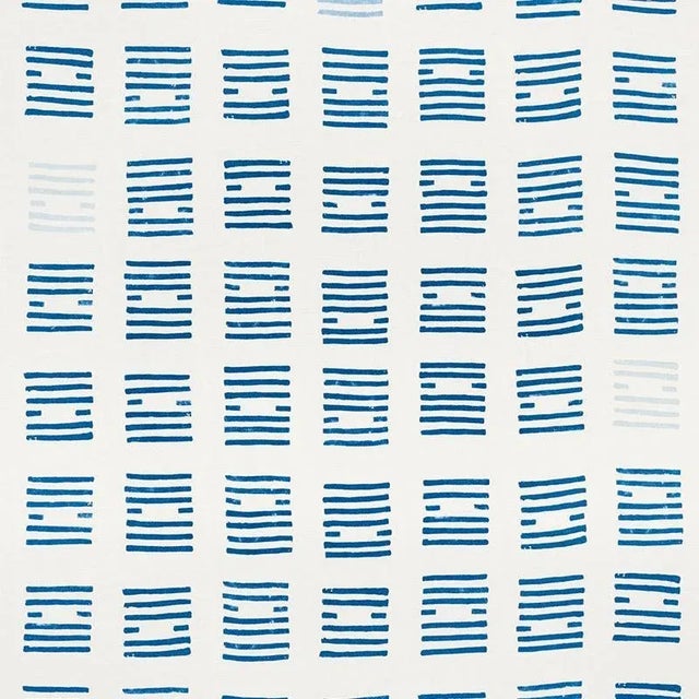 Schumacher X Caroline Z Hurley Tiasquam Fabric in Blue For Sale